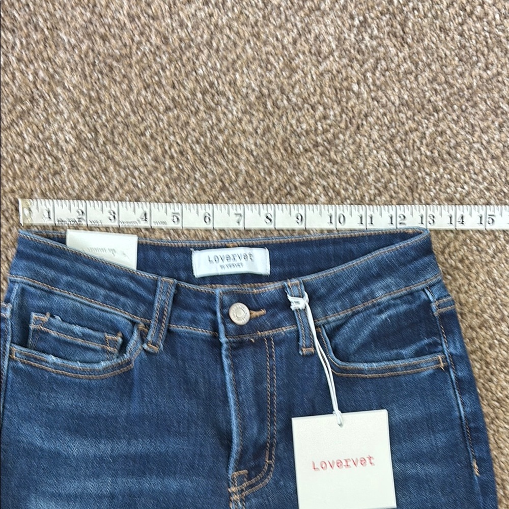 Lovervet Dark Wash Blue Flare Jeans - Women's Wide Leg - Picture 5 of 9